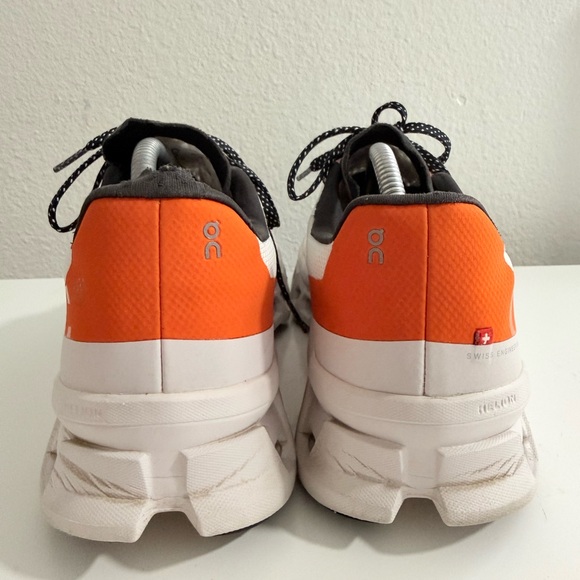 On cloudMonster  Womens White & Orange Athletic Sneaker - Picture 6 of 8